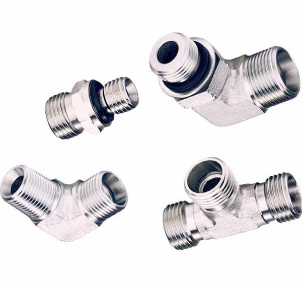 Medium Carbon Steel Hydraulic Hose Bsp Fittings with Hexagon Head Type from OEM
