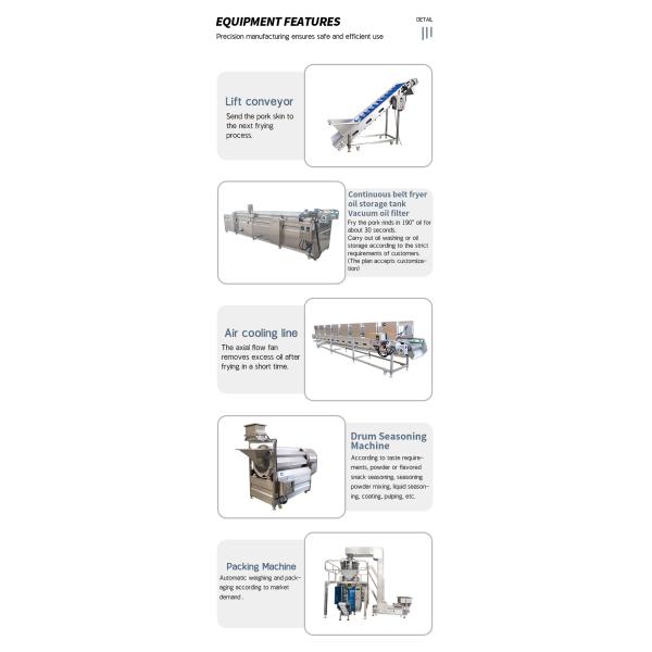 Fully Automated Stainless Steel Lard Fryer Production Line With 2500 X 800 X 1300mm