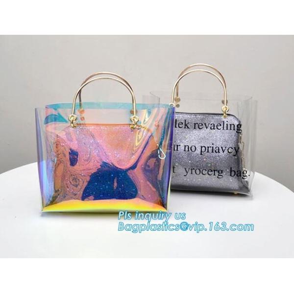 Waterproof transparent pvc shoulder bag beach tote bag, Stylish young outdoor carry clear pvc shoulder bag, PVC Beach To