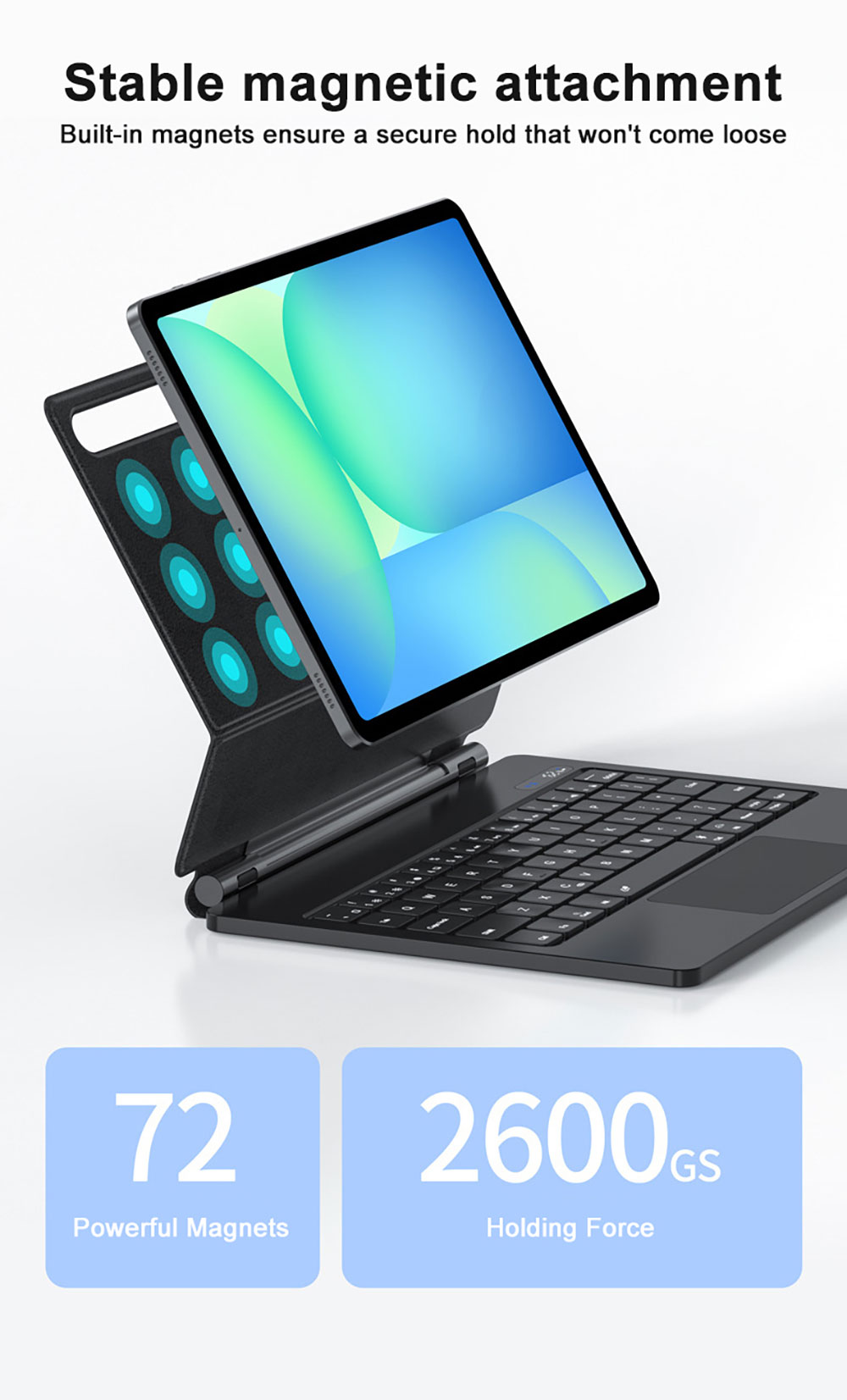 Wholesale BT Magnetic Magic Keyboard Scissor Keys with Digital Power Display for Samsung Galaxy Tab S7+/S8+/S9+/S10+/S7 FE/S9 FE