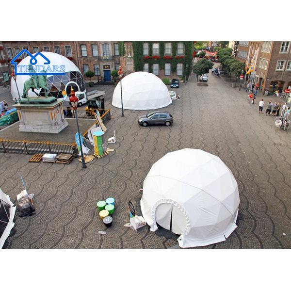 Reinforced Alloy 15m Dia Commercial Dome Tent PVC Cover Geodesic Design for Restaurant Venues