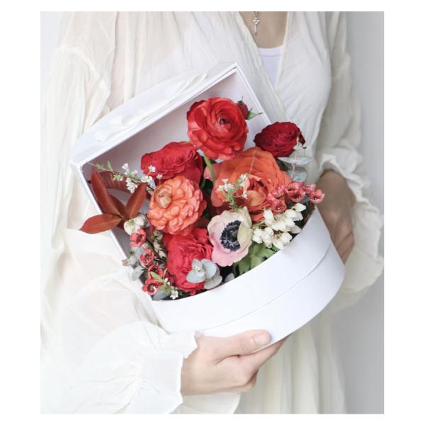 Esboço redondo criativo colorido de rosas embalagem de presente caixa de flores de papel para presentes de luxo