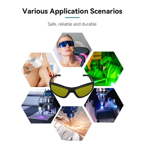 Laser Protection Safeti Glasses 190-2000nm 1064nm 2700-3500nm Laser Engraving Protection Goggles 450nm Laser Safety Glasses