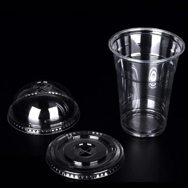 BPI ISO9001 Certificado PLA Tazas compostables claras 14 oz 90 * 56 * 115 mm