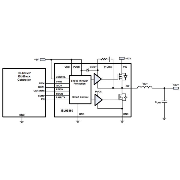 Integrated Circuit Chip ISL99360BFRZ Power Management Full Half-Bridge Drivers