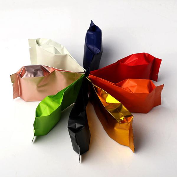 Colorful Printing smooth suction Aluminum Foil vacuum plastic bag with Side gusset