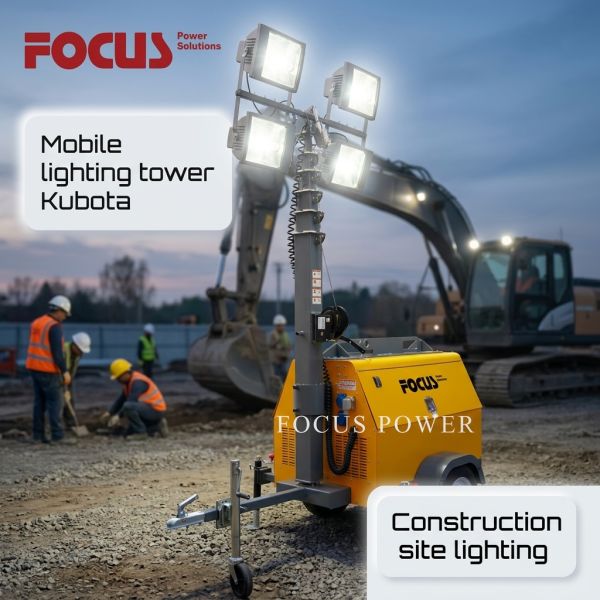 8.2M Height Mobile Lighting Tower With 1000W Metal Halide Lamp KUBOTA Engine Z482