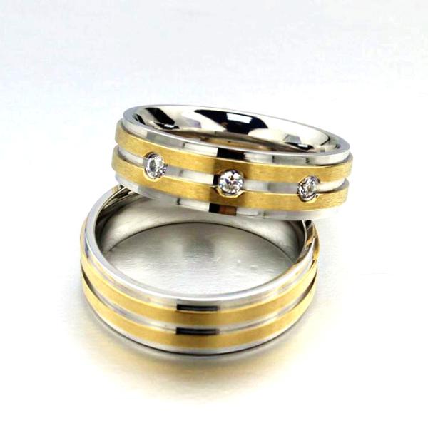 18k gold plating Titanium steel double color lovers to buddhist monastic discipline