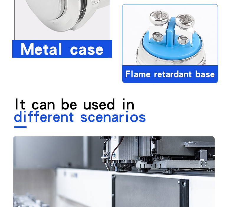 12MM Flat Head High Head Metal Push button Switch with Screw Foot 2Pins Self-Resetting Self-Locking 1NO Non-Illuminated