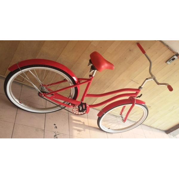 26 Women's Step Thru Beach Cruiser Bike with Single Speed Gears and Aluminum Rims