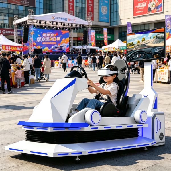 Realidad Virtual Driving Game Machine VR Car Racing Simulator at VR Theme Park