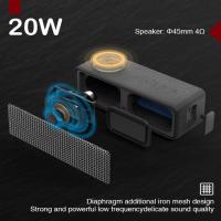 Haut-parleur chargeur sans fil IPX7 OZZIE D20 20W Bluetooth V5 pour bureau à domicile