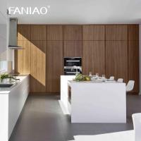 Armario de cocina clásico de madera precio asequible personalizado moderno de madera de grano apartamento de diseño moderno armario de cocina