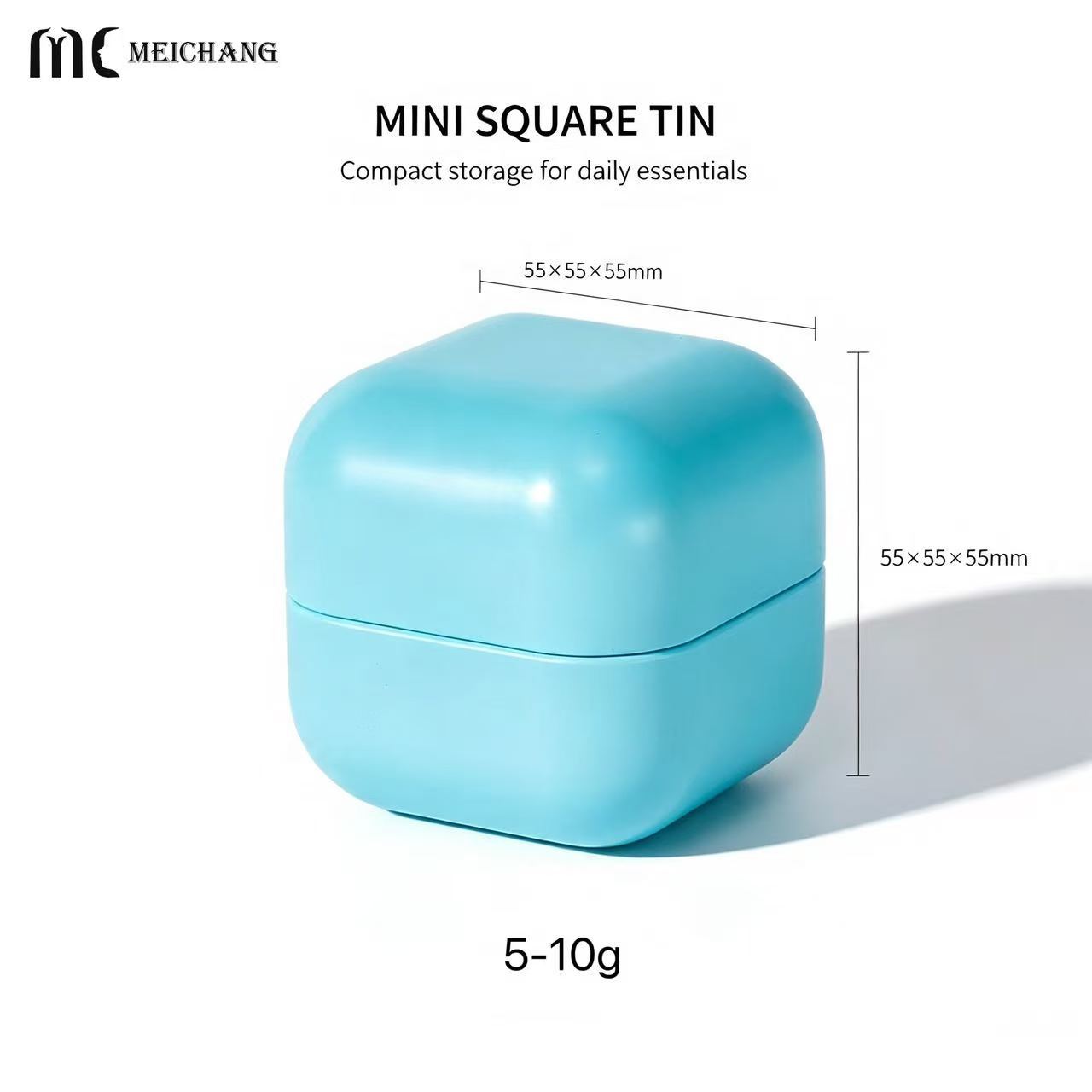 5–10g Mini Square Aluminum Tin with Rounded Corners for portable balm, solid perfume, hair wax and other small-format product packaging (MC-811）