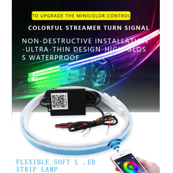 Waterproof 5050 Car Headlight Led Tube Strip / Led Tail Lights Strips  45cm 60cm