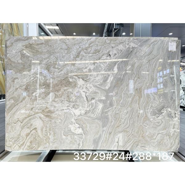 Brazilian Abrasion Resistant Polished Marble Sheet For Kitchen White Rock Marble Slab