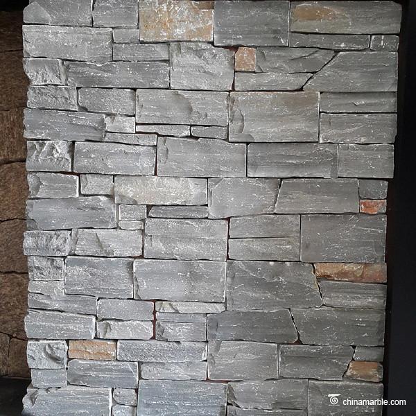 Natural stone Grey Granite Meshed Back Cultured Wall Stone / Paving Stone Corrosion Resistance