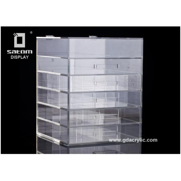 Durable 5 Drawers Acrylic Cosmetic Makeup Organizer 12''x12''x16'' Makeup Box