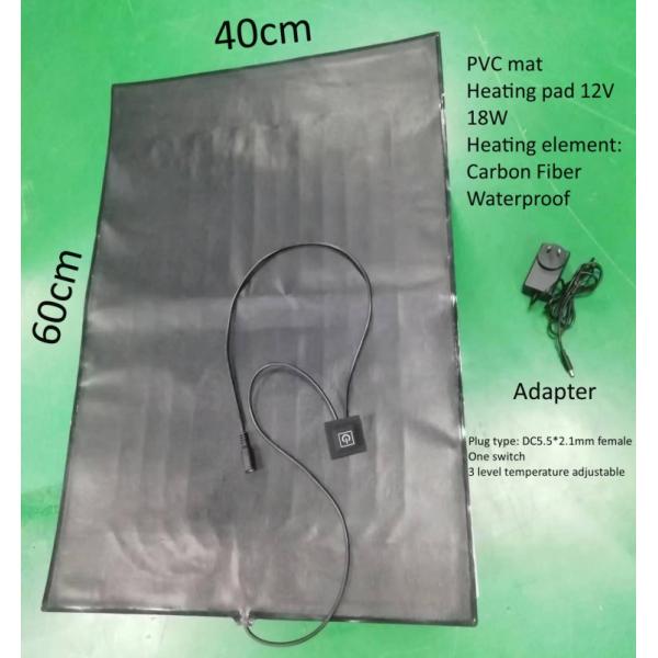 Far Infrared Reptile Heating Pads 40x60cm PVC Waterproof Pet Heating Pad DC 12V