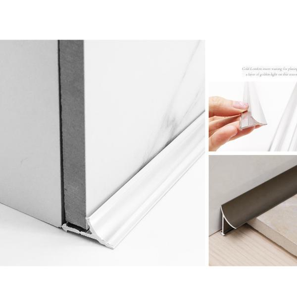 Weather Resistance Aluminum Skirting Board , 2.44m Brushed Aluminium Skirting