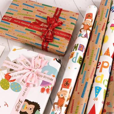 Pacote de presente MSD à prova de umidade para o Natal Festa Festa Diária Festa Kraft Arte Papel de embrulho