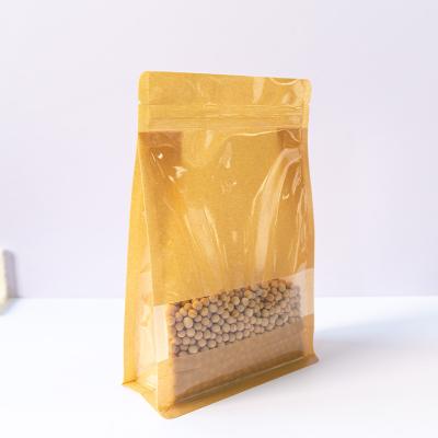 Durable Kraft Paper Bags With Visible Window For Food Packaging Greaseproof Customizable.