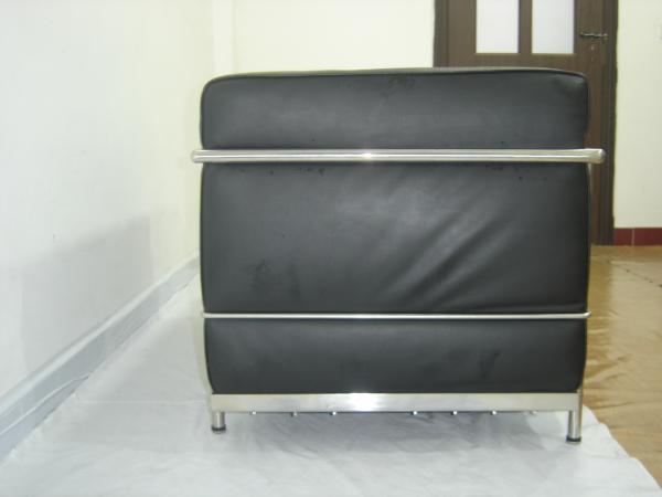 2 Seats  Modern Classic Sofa Genuine Leather American Style Black