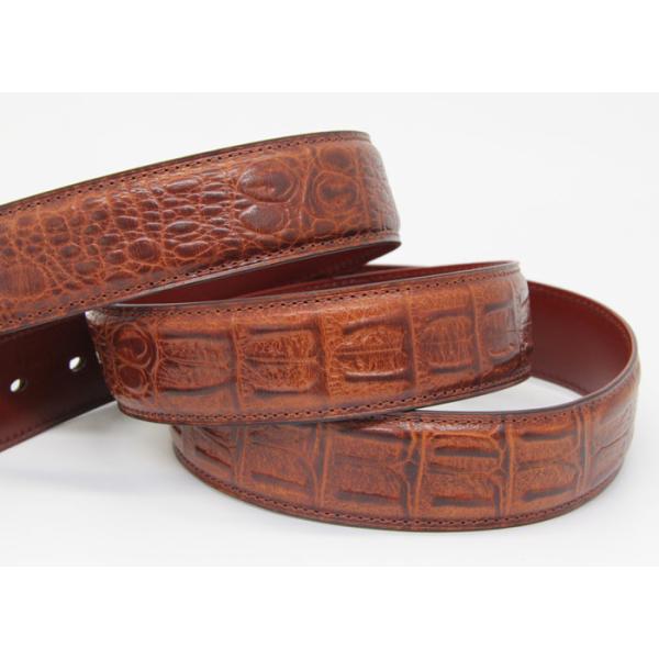 Waist 100cm Crocodile Mens Casual Leather Belt With Zinc Alloy Buckle