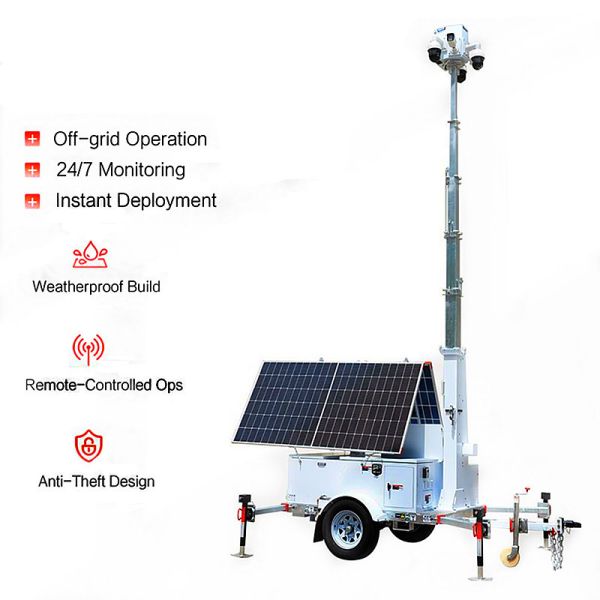 Trailer Mounted Lighting Tower Renewable Energy Technologies Solar Powered Generator Industrial Light Tower