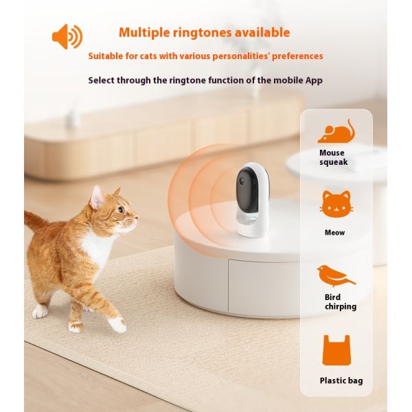 WiFi APP Remote Control Pet Camera Night Vision Motion Detection Alerts Eco-Friendly Flying Discs Interactive Cat Laser Toy for