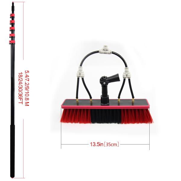 Household Cleaning Red Window Washing Equipment with High Place Water Spray x23 Brush