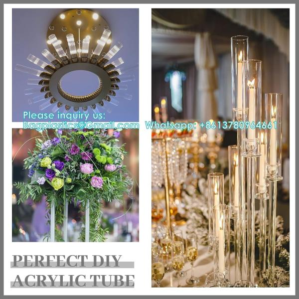 Acrylic Tube, Clear Plastic Pipe Tube 15.5'' Length Clear PVC Pipe Round Polycarbonate Tubing Chemical Resistant