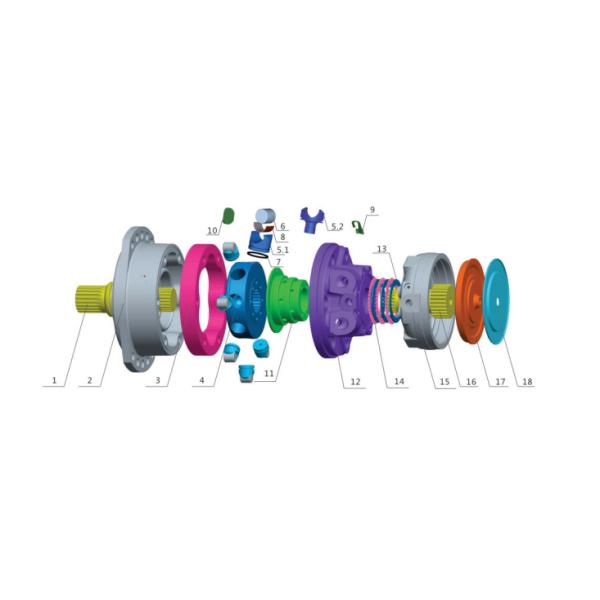 MS02 MSE02 Poclain Hydraulic Motor Parts With Rear Cover / Brake Plunger