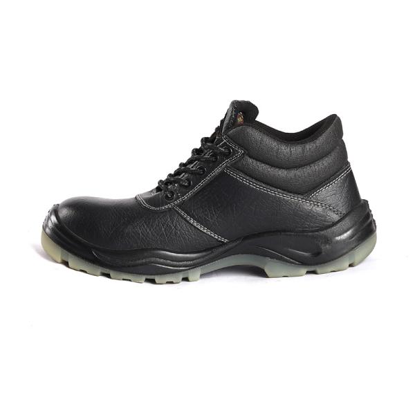 Anti Slip Work Safety Shoes Durable Black Safety Boots Oil Proof Double Density PU Injection Outsole