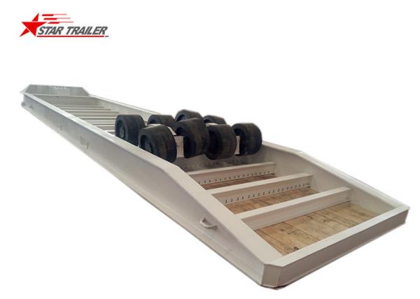 Bulk Cargo Transport Flatbed Roro Trailer With 2 Rocker Arms Lowered Box Construction