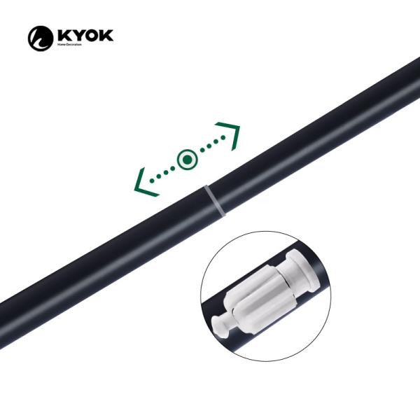 No Drill Extendable Curtain Pole Stainless Steel Shower Curtain Rod
