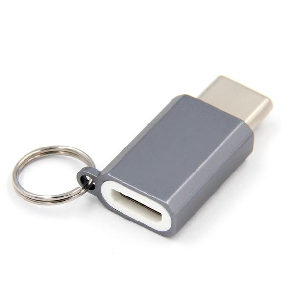 Переходник Usb c к Usb серого цвета, тип конвертер заряжателя ноутбука OCC c с ключевой цепью