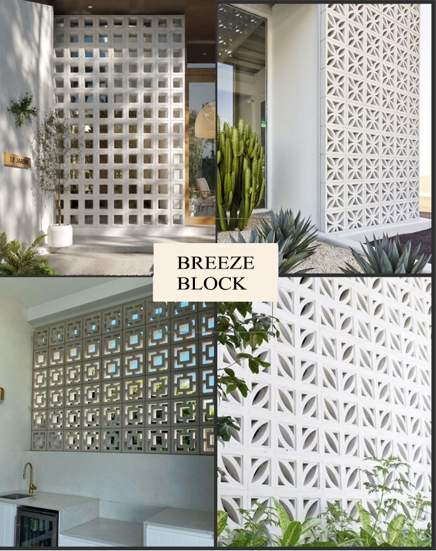 Cast Concrete Decorative Breeze Blocks Geometric Screen Bricks for Resort Patio Partitions & Sunshade Facades