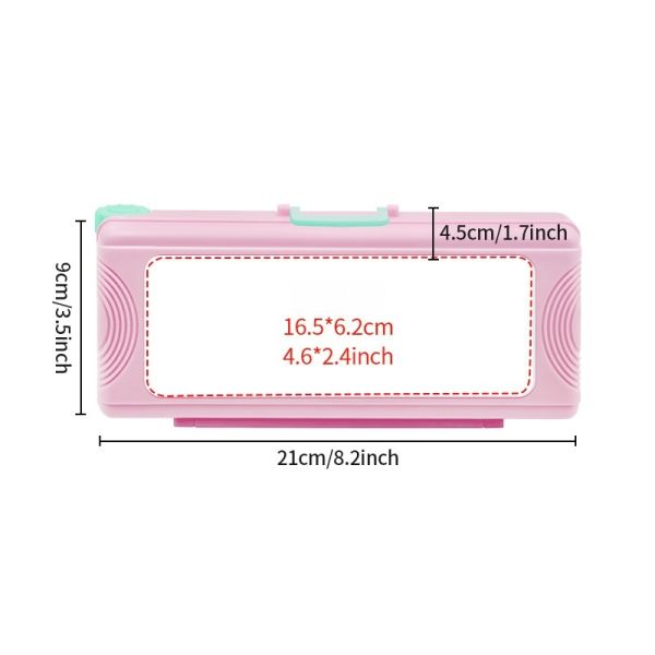 Blank Sublimation Pencil Case Upgraded Trolley Case Shape Double-Layer Desktop Pencil Storage Box