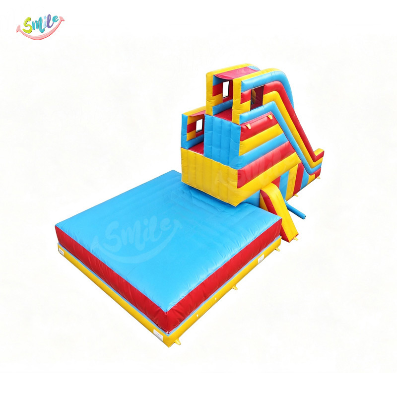 Commercial Grade Inflatable Stunt Jump with Big Airbag Landing Pad Climbing