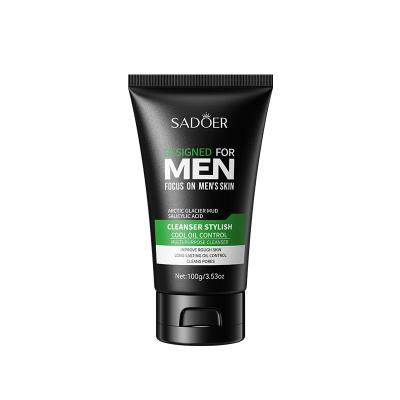 lavage doux écumant propre profond de visage de mousse de détergent de charbon de bois en bambou de produits des soins de la peau des hommes 100ml