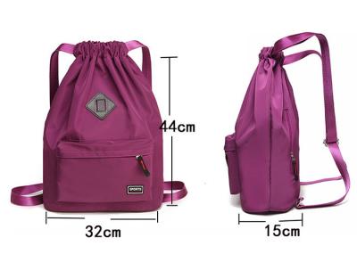 Rose Nylon Rucksack Drawstring Silk Screen Printing Cinch Sack