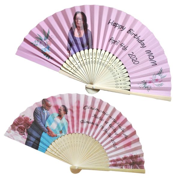 Advertising Custom Brand Promotion  Natural Bone Hand Fan Bamboo Gifts Folding Fan