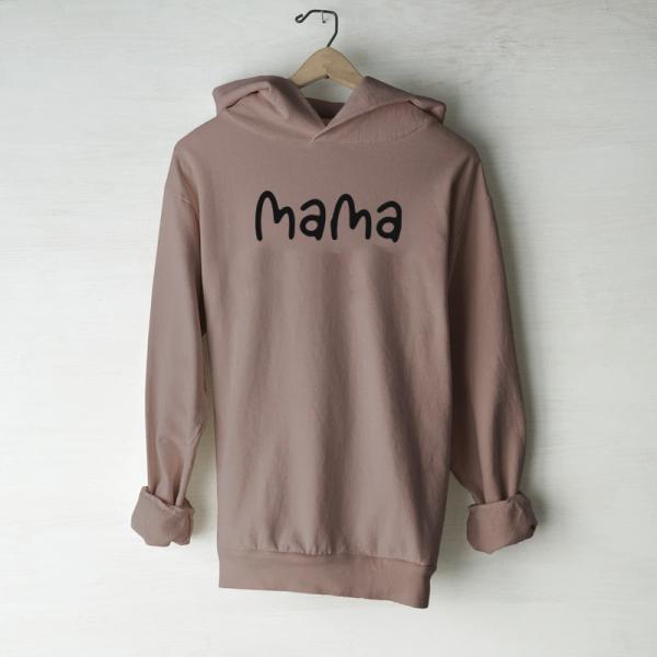 Printed Family Matching Outfit Mama And Baby French Terry Sweatshirt Long Sleeve Hoodies For Adult Kids