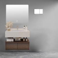 80cm Wall Mount Bathroom Vanity Walnut Led Mirror Bathroom Cabinet