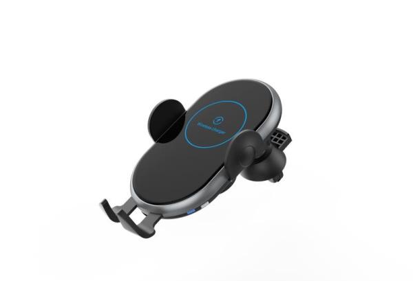 Black  Car Phone Holder Wireless Charger , Wireless Phone Charger For Car