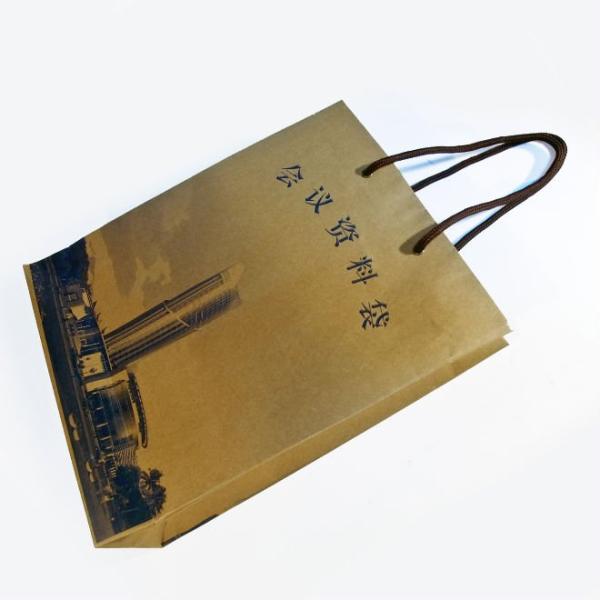 Impression brune faite sur commande de sac de transporteur de journal de papier d'emballage de couleur avec des poignées