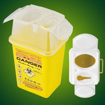 Syringe Needle Medical Sharps Container , Yellow Sharps Bin 1L BS7320 Standards