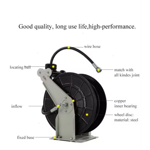 Retractable Industrial Hose Reel Garden High Pressure Water Hose Reel 10m 15m 20m 25m