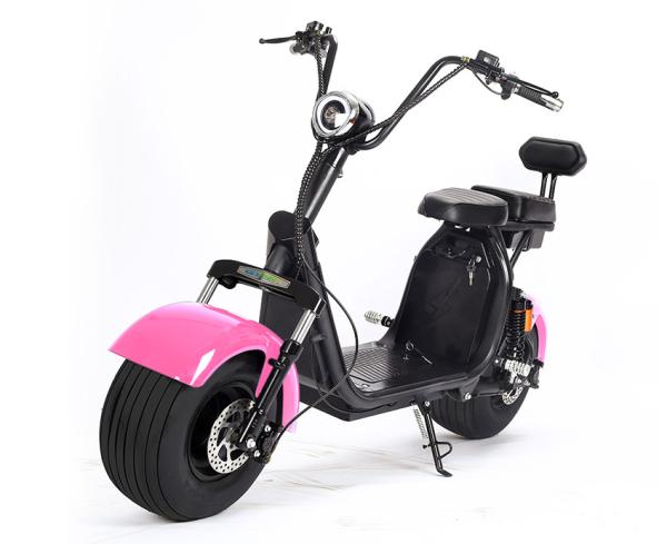 Fat Tire Harly Battery Powered Motor Scooters Double Seat Rearview Mirrors For Adult